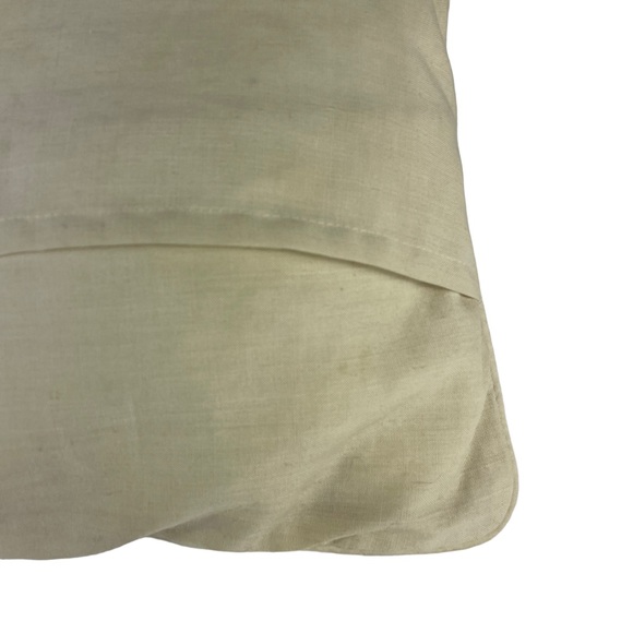 Vintage Floral Embroidered Square Accent Pillow Cream Red Small Couch Chair 14” - Picture 8 of 16